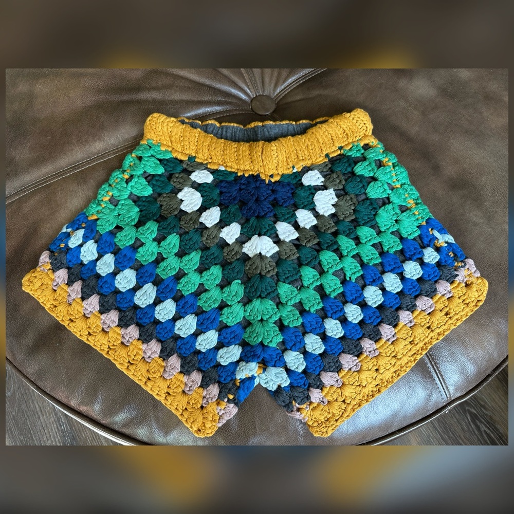 Rainbow Crochet Shorts Size S